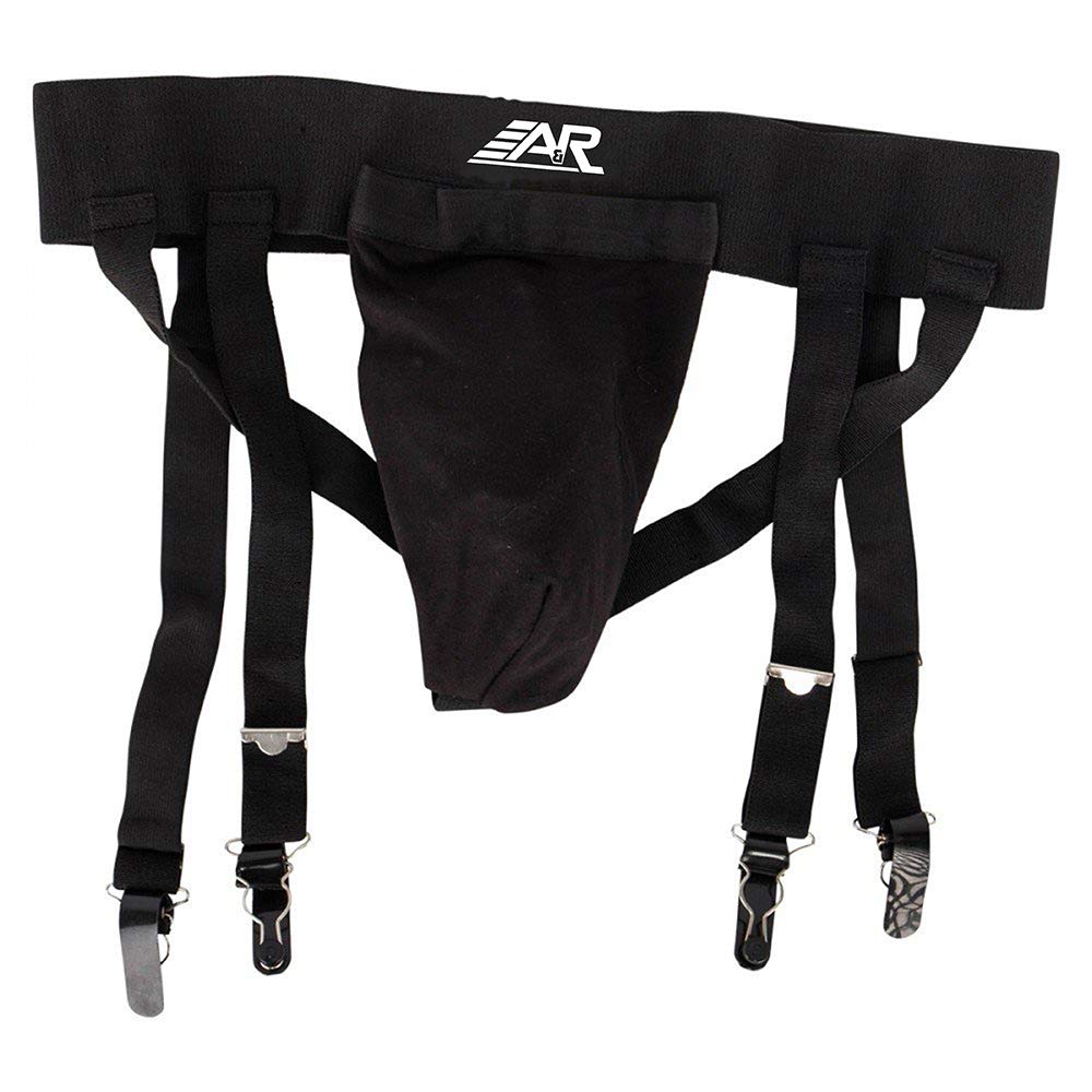 Pro Stock Groin Guard and Socks Holder Ice Hockey Garter Belt 3 in 1 S - XL